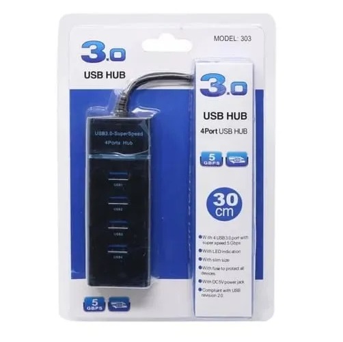 Hub 4 Puertos Usb 3.0 5gbps 30 Cm Indicador Led Super Rapido!